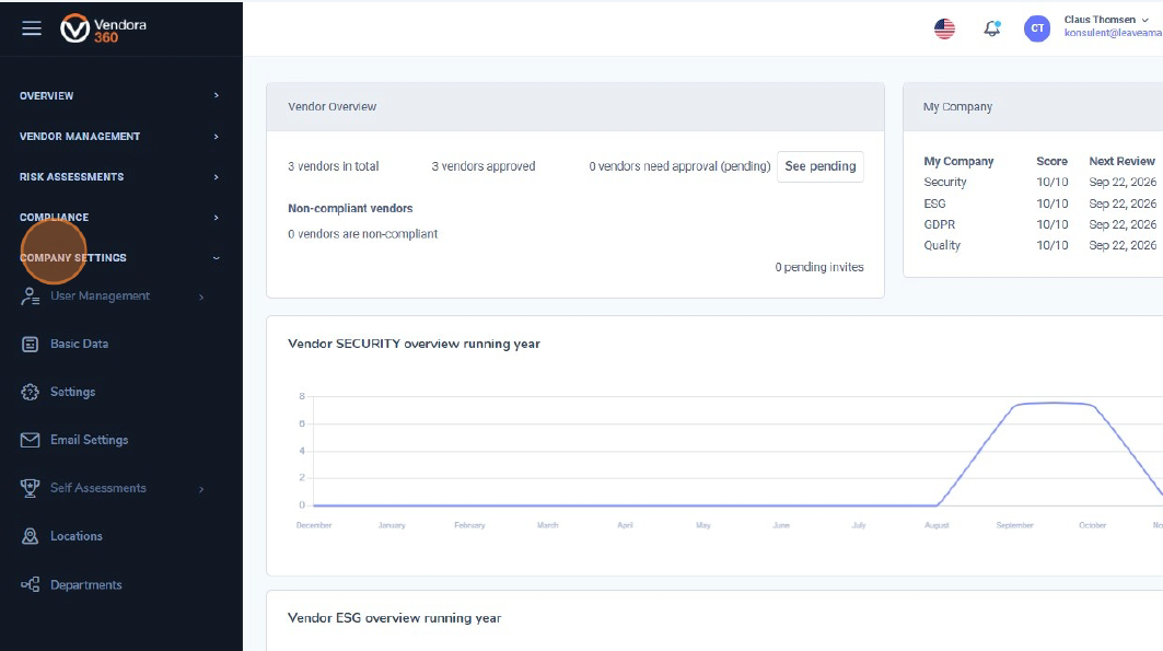 Open Company Settings