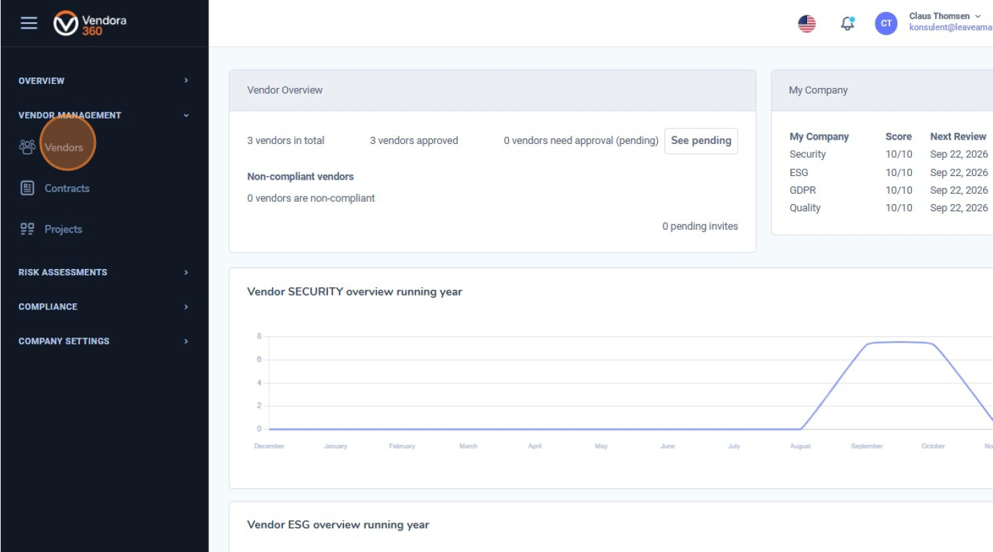 Step 2 - Vendors list