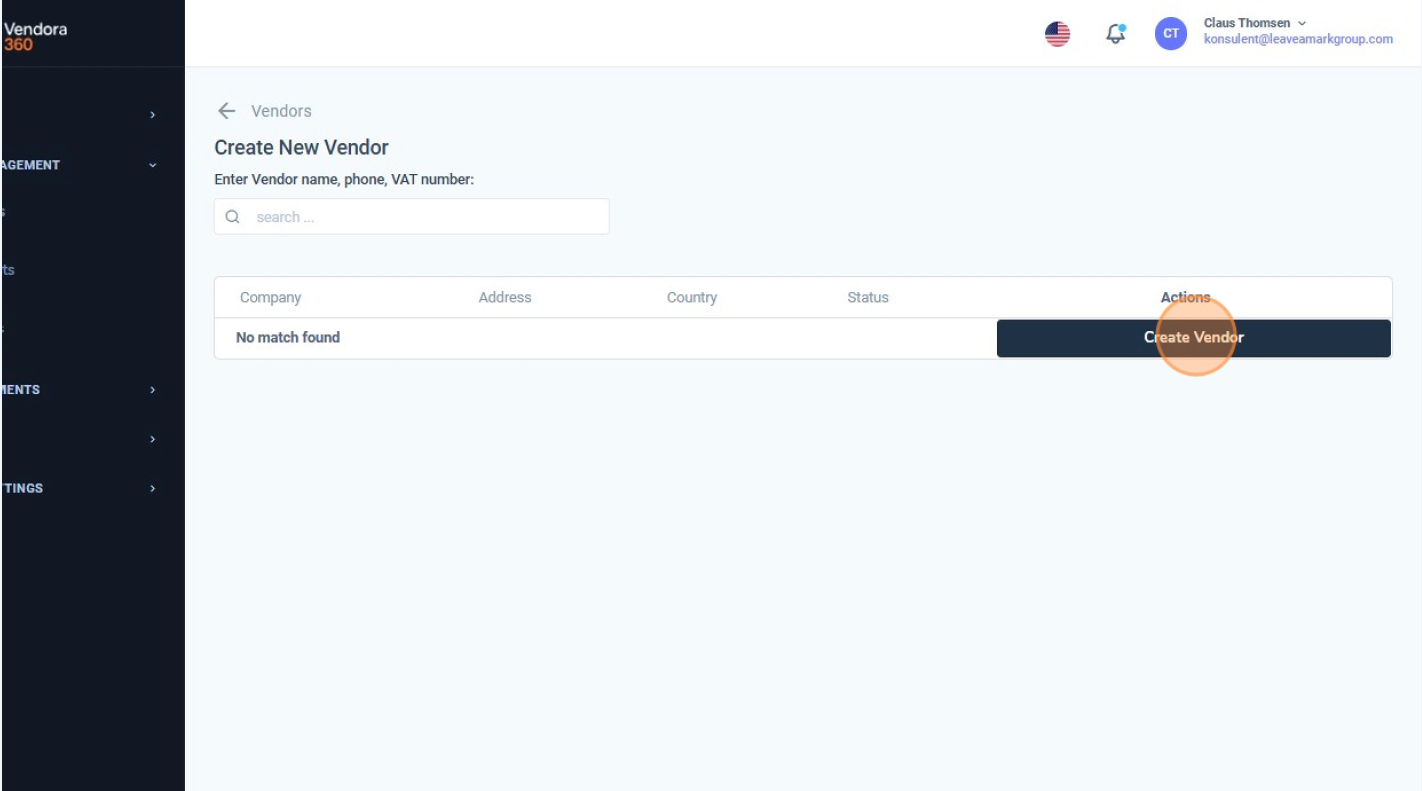Step 4 - Create Vendor