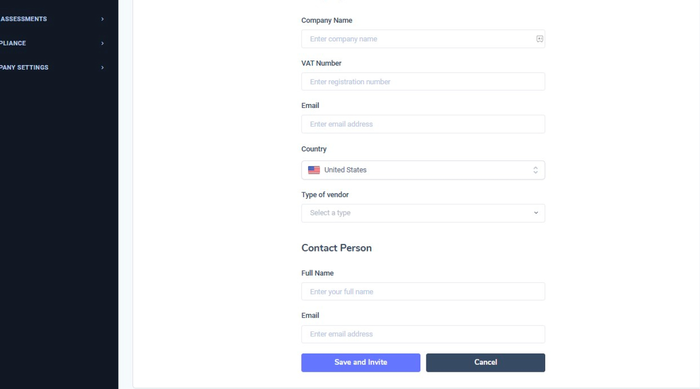 Step 5 - Fill vendor info