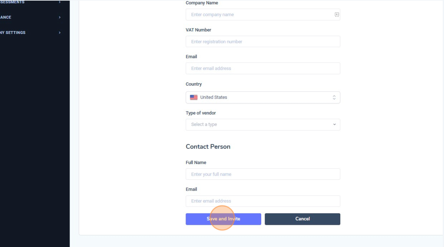 Step 6 - Invite vendor