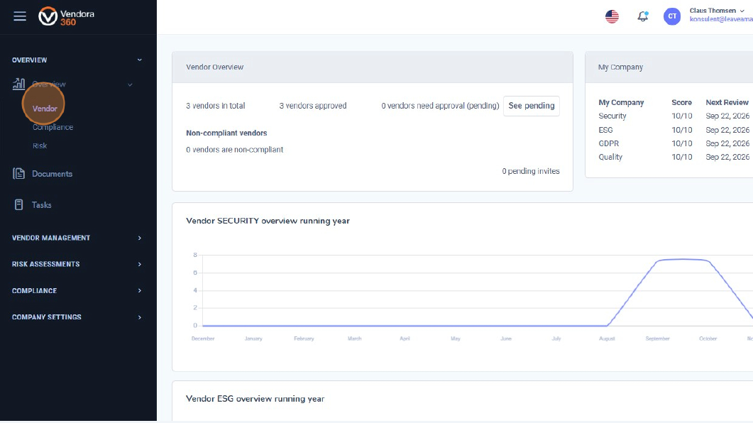 Vendor Menu Selection