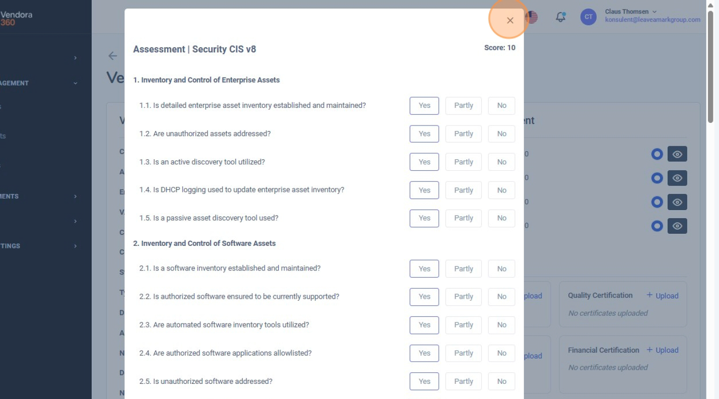 Assessment detail view