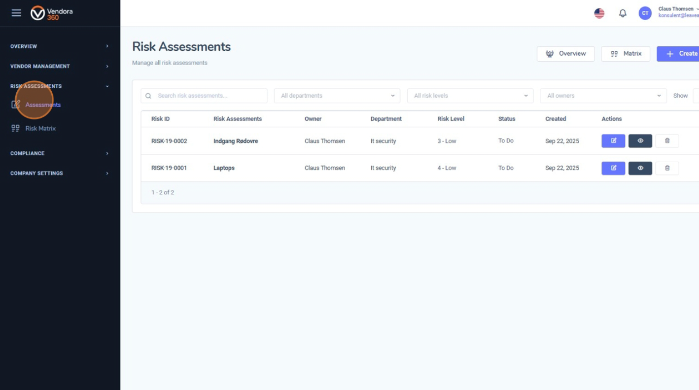 Step 2 - Assessments tab