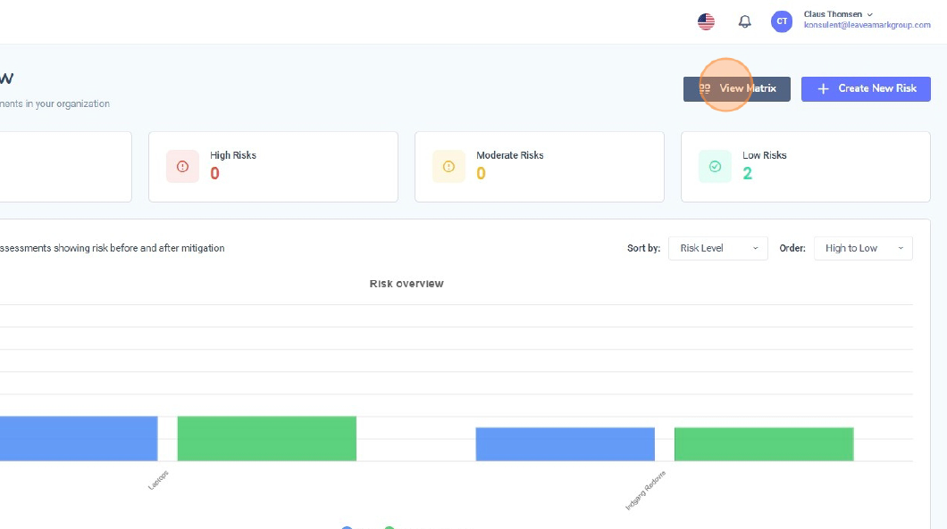 Step 3 - Click View Matrix