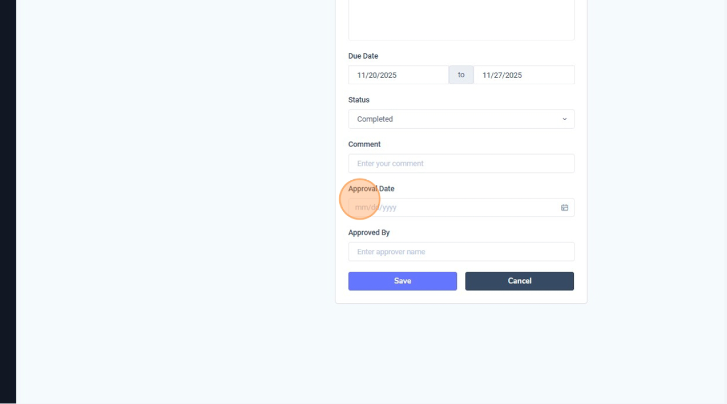 Step 8 - Approval details